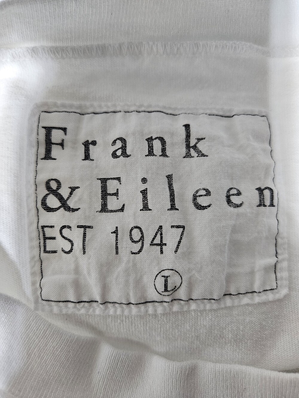 Frank & Eileen Tee Lab White Cotton T-Shirt Dress Size Large Raw Hem Minimalist - Picture 4 of 7
